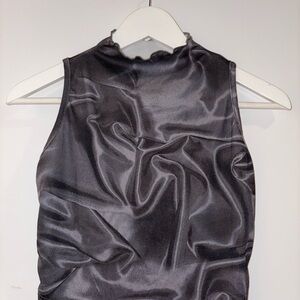 Cider Mock Neck Abstract Top